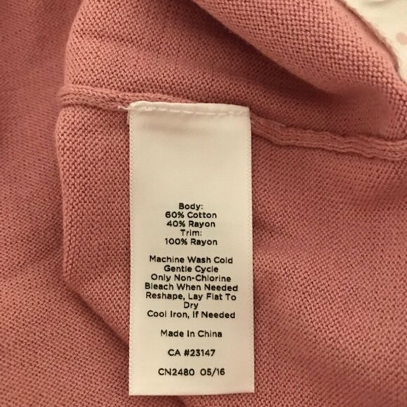 NWT Talbots Women's Layered Look Pink Sweater With polka dot mock shirt trim 1X - Picture 11 of 13